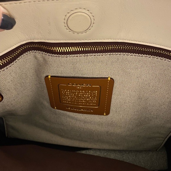 Chalk and snake skin Coach large purse - Picture 4 of 12